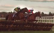 25 January 1998; Istabraq, with Charlie Swan up, jump the last ahead of His Song, with Richard Hughes up, on their way to winning the AIG Europe Champion Hurdle during Horse Racing from Leopardstown at Leopardstown racecourse in Dublin. Photo by Matt Browne/Sportsfile