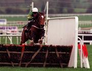17 March 1998; Istabraq, with Charlie Swan up, clear the last on their way to winning the Smurfit Champion Hurdle during day one of the Cheltenham Racing Festival at Prestbury Park in Cheltenham, England. Photo by Matt Browne/Sportsfile