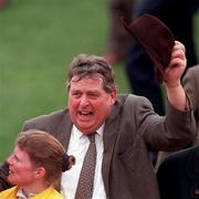 18 March 1998; Owner John Hales celebrates after his horse One Man won the Queen Mother Champion Chase during day two of the Cheltenham Racing Festival at Prestbury Park in Cheltenham, England. Photo by Matt Browne/Sportsfile