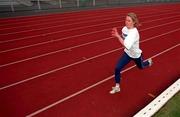 10 June 1998; Irish 400m runner Karen Shinkins during a training session at Morton Stadium in Santry, Dublin. Photo by Brendan Moran/Sportsfile