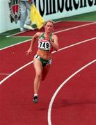 19 August 1998; Karen Shinkins of Ireland competing in the Women's 400m First round during the European Athletics Championships in Budapest, Hungary. Photo by Brendan Moran/Sportsfile