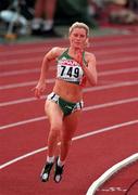 20 August 1998; Karen Shinkins of Ireland competing in the Women's 400m semi-final during the European Athletics Championships at Nep Stadium in Budapest, Hungary. Photo by Brendan Moran/Sportsfile