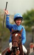 19 September 1998; John Reid celebrates on Kayf Tara after winning the Irish St. Leger race during Horse Racing from The Curragh at The Curragh Racecourse in Kildare. Photo by Matt Browne/Sportsfile