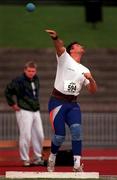 13 July 1997; Nick Sweeney competing in the Men's Shot Putt during the BLÉ National Track & Field Championships at Morton Stadium in Santry, Dublin. Photo by David Maher/Sportsfile