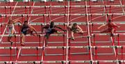 21 August 1998; Peter Coghlan of Ireland, second from right, competing in the Men's 110m Hurdles first round during the European Athletics Championships at Nep Stadium in Budapest, Hungary. Photo by Brendan Moran/Sportsfile