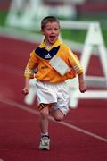 21 May 1998; Craig English, age 6, from Balscadden, Co Dublin enjoying the track during the Cumann na mBunscoil Sports at Morton Stadium in Santry, Dublin. Photo by Brendan Moran/Sportsfile