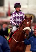 17 March 1998; Seamus Durack enters the parade ring on In Truth following the Challenge Cup Handicap Steeplechase during day one of the Cheltenham Racing Festival at Prestbury Park in Cheltenham, England. Photo by Matt Browne/Sportsfile