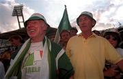 21 August 1998; Ireland supporters Harry Gormam, left, and Sean Callan during the European Athletics Championships at Nep Stadium in Budapest, Hungary. Photo by Brendan Moran/Sportsfile
