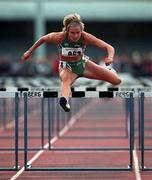 27 June 1998; Susan Smith of Ireland competing in the 110m hurdles race during the Cork City Sports event at the Mardyke Arena in Cork. Photo by Brendan Moran/Sportsfile