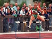 27 June 1998; Susan Smith of Ireland competing in the 400m hurdles race during the Cork City Sports event at the Mardyke Arena in Cork. Photo by Brendan Moran/Sportsfile