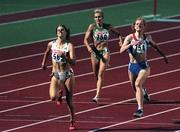 21 August 1998; Susan Smith of Ireland, centre, competing in the Women's 400m Hurdles final during the European Athletics Championships at Nep Stadium in Budapest, Hungary. Photo by Brendan Moran/Sportsfile