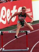 19 August 1998; Susan Smith of Ireland competing in the Women's 400m Hurdles semi-final during the European Athletics Championships at Nep Stadium in Budapest, Hungary. Photo by Brendan Moran/Sportsfile