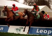 27 December 1998; Eventual third place Una's Choice, with Francis Flood up, left, and eventual fourth place The Quads, with Tommy Treacy up, clear the last in the Paddy Power Handicap Steeplechase during Day Two of the Leopardstown Christmas Festival 1998 at Leopardstown Racecourse in Dublin. Photo by Ray McManus/Sportsfile