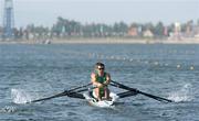 15 August 2004; Ireland's Gearoid Towey and Sam Lynch in action during their heat of the Lightweight Men's Double Sculls which they won in a time of 6.16.63 to qualify for the semi-finals. Schinias Olympic Rowing Centre. Games of the XXVII Olympiad, Athens Summer Olympics Games 2004, Athens, Greece. Picture credit; Brendan Moran / SPORTSFILE