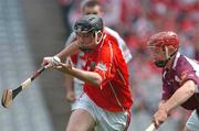 15 August 2004; Niall Horgan, Cork, in action against Joe Canning, Galway. Minor Hurling Championship Semi-Final, Galway v Cork, Croke Park, Dublin. Picture credit; David Maher / SPORTSFILE