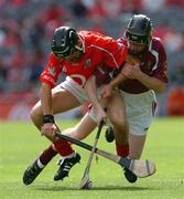 15 August 2004; Ger O'Driscoll, Cork, in action against Kerril Wade, Galway. Minor Hurling Championship Semi-Final, Galway v Cork, Croke Park, Dublin. Picture credit; David Maher / SPORTSFILE