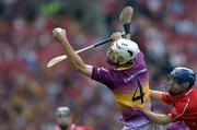 15 August 2004; David  O'Connor, Wexford, in action against Kieran Murphy, Cork. Guinness Senior Hurling Championship Semi-Final, Wexford v Cork, Croke Park, Dublin. Picture credit; Ray McManus / SPORTSFILE