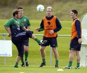 15 August 2004; Kenny Cunningham, Republic of Ireland, pictured with team-mates Alan Lee, Gary Doherty and Jonathan Macken during squad training. Malahide FC, Malahide, Co. Dublin. Picture credit; Matt Browne / SPORTSFILE