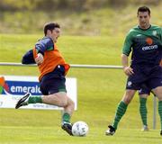 15 August 2004;  Republic of Ireland's Jonathan Macken in action against Alan Lee during squad training. Malahide FC, Malahide, Co. Dublin. Picture credit; Matt Browne / SPORTSFILE