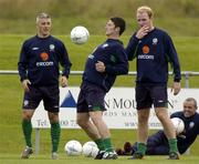 15 August 2004; Jonathan Macken, Republic of Ireland, pictured with Gary Doherty and Graham Kavanagh during squad training. Malahide FC, Malahide, Co. Dublin. Picture credit; Matt Browne / SPORTSFILE
