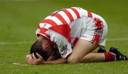 15 August 2004; A dejected Ken O'Halloran, Cork, after defeat to Galway. Minor Hurling Championship Semi-Final, Galway v Cork, Croke Park, Dublin. Picture credit; Brian Lawless / SPORTSFILE