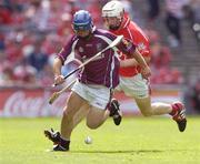 15 August 2004; David Kennedy, Galway, in action against Kevin Canty, Cork. Minor Hurling Championship Semi-Final, Galway v Cork, Croke Park, Dublin. Picture credit; Ray McManus / SPORTSFILE