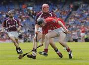 15 August 2004; Joe Canning, Galway, in action against Niall Horgan, Cork. Minor Hurling Championship Semi-Final, Galway v Cork, Croke Park, Dublin. Picture credit; Ray McManus / SPORTSFILE