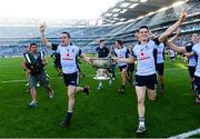22 September 2013; Ger Brennan, left, and Diarmuid Connolly, Dublin, celebrate with the Sam Maguire cup after the game. GAA Football All-Ireland Senior Championship Final, Dublin v Mayo, Croke Park, Dublin. Photo by Sportsfile