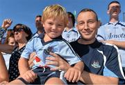 22 September 2013; Dublin supporters Alex Bailey, aged 5, and his father Mark, from Clonshaugh, ahead of the GAA Football All-Ireland Championship Finals, Croke Park, Dublin. Picture credit: Barry Cregg / SPORTSFILE