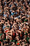 22 September 2013; Dublin and Mayo supporters watch the final minutes from Hill 16. GAA Football All-Ireland Championship Finals, Croke Park, Dublin. Picture credit: Ray McManus / SPORTSFILE