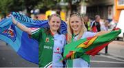 22 September 2013; Supporters Eileen, right, and Anne-Marie Corrigan, from Firhouse, Co. Dublin, but with both parents from Achill, Co. Mayo, ahead of the GAA Football All-Ireland Championship Finals, Croke Park, Dublin. Picture credit: Dáire Brennan / SPORTSFILE