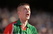 22 September 2013; A Mayo supporter reacts to a decision made by referee Joe McQuillan during the GAA Football All-Ireland Championship Finals, Croke Park, Dublin. Picture credit: Barry Cregg / SPORTSFILE