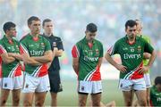 22 September 2013; Dejected Mayo players, from left, Shane McHale, Brendan Harrison and Kevin McLoughlin at the end of the game. GAA Football All-Ireland Senior Championship Final, Dublin v Mayo, Croke Park, Dublin. Picture credit: David Maher / SPORTSFILE