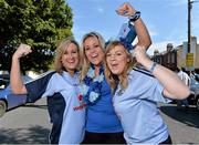 22 September 2013; Dublin supporters Emma Clarke, Sinead O'Reilly, and Sarah O'Dwyer, from Finglas, ahead of the GAA Football All-Ireland Championship Finals, Croke Park, Dublin. Picture credit: Brian Lawless / SPORTSFILE