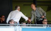 22 September 2013; Kerry footballer Colm Copper shakes hand with European Team Ryder Cup captain Paul McGinley ahead of the game. GAA Football All-Ireland Senior Championship Final, Dublin v Mayo, Croke Park, Dublin. Picture credit: Stephen McCarthy / SPORTSFILE