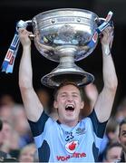 22 September 2013; Dublin's Kevin Nolan lifts the Sam Maguire Cup following their victory. GAA Football All-Ireland Senior Championship Final, Dublin v Mayo, Croke Park, Dublin. Picture credit: Stephen McCarthy / SPORTSFILE