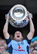 22 September 2013; Dublin's Kevin McManamon lifts the Sam Maguire Cup following their victory. GAA Football All-Ireland Senior Championship Final, Dublin v Mayo, Croke Park, Dublin. Picture credit: Stephen McCarthy / SPORTSFILE