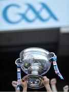 22 September 2013; A view of the Sam Maguire Cup being held alot of the victorious Dublin players following their victory. GAA Football All-Ireland Senior Championship Final, Dublin v Mayo, Croke Park, Dublin. Picture credit: Stephen McCarthy / SPORTSFILE