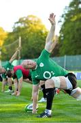 23 September 2013; Ireland's Paul O'Connell stretches during squad training. Ireland Rugby Squad Training, Carton House, Maynooth, Co. Kildare. Picture credit: Brendan Moran / SPORTSFILE