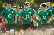 23 September 2013; Ireland's Niall Morris, centre, with James Coughlan, left, and Eoin Reddan, right, during squad training. Ireland Rugby Squad Training, Carton House, Maynooth, Co. Kildare. Picture credit: Stephen McCarthy / SPORTSFILE