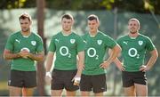 23 September 2013; Ireland players, from left, Niall Morris, Robbie Henshaw, Jonathan Sexton and Tommy Bowe look on during squad training. Ireland Rugby Squad Training, Carton House, Maynooth, Co. Kildare. Picture credit: Brendan Moran / SPORTSFILE