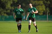 23 September 2013; Ireland's Sean O'Brien, left, and Paul O'Connell during squad training. Ireland Rugby Squad Training, Carton House, Maynooth, Co. Kildare. Picture credit: Brendan Moran / SPORTSFILE