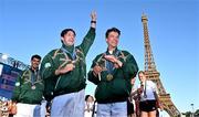 5 August 2024; Olympic Champions in lightweight men's double sculls Paul O'Donovan and Fintan McCarthy at the Champions Park at the Trocadero during the 2024 Paris Summer Olympic Games in Paris, France. Photo by Brendan Moran/Sportsfile