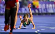 6 August 2024; Sarah Healy of Team Ireland falls on the line during the women's 1500m round 1 at the Stade de France during the 2024 Paris Summer Olympic Games in Paris, France. Photo by Sam Barnes/Sportsfile