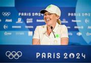 6 August 2024; Stephanie Meadow of Team Ireland during a press conference following a practice round at Le Golf National during the 2024 Paris Summer Olympic Games in Paris, France. Photo by David Fitzgerald/Sportsfile