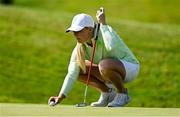 7 August 2024; Stephanie Meadow of Team Ireland lines up a putt on ninth green during round one of the women's individual strokeplay at Le Golf National during the 2024 Paris Summer Olympic Games in Paris, France. Photo by Brendan Moran/Sportsfile