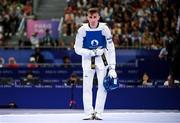 7 August 2024; Jack Woolley of Team Ireland after his defeat by Gashim Magomedov of Team Azerbaijan in the men's -58kg round of 16 at the Grand Palais during the 2024 Paris Summer Olympic Games in Paris, France. Photo by Stephen McCarthy/Sportsfile