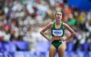 7 August 2024; Sarah Healy of Team Ireland after finishing fourth in her women's 1500m repechage at the Stade de France during the 2024 Paris Summer Olympic Games in Paris, France. Photo by Sam Barnes/Sportsfile