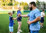 6 August 2024; Rabah Slimani with supporters during a Leinster Rugby open training session at Lansdowne FC in Dublin. Photo by Harry Murphy/Sportsfile
