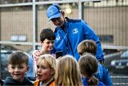 6 August 2024; Head coach Leo Cullen takes selfies with supporters during a Leinster Rugby open training session at Lansdowne FC in Dublin. Photo by Harry Murphy/Sportsfile